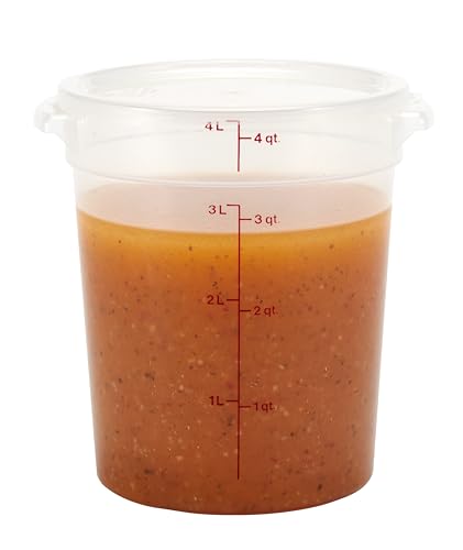 Food Storage Containers with Lids (BPA-Free) - 4 Quart - Food Grade Buckets with Lids (2 Pack) - For Dough Proofing and Brining (Translucent) - view 5