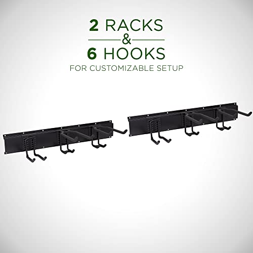 Tool Storage Rack, 8 Piece Garage Organizer, Metal, Wall mounted, Holder for Broom, Mop, Rake Shovel & Tools, By Right-Hand Storage Solution - view 3