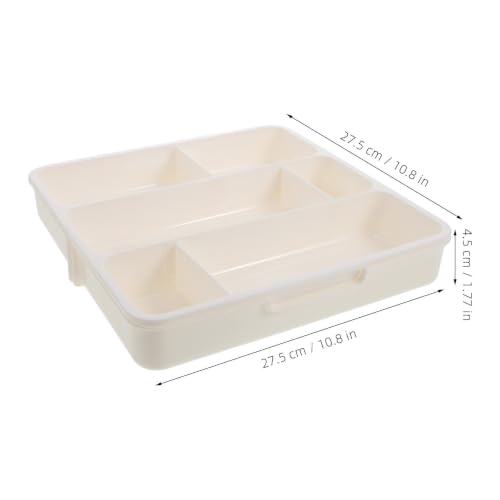 White 6 Slot Expandable Plastic Utensil Drawer Organizer Tray - view 2