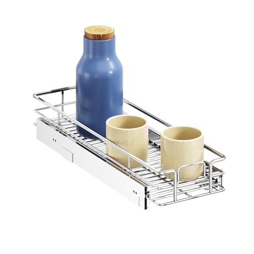 Pull Out Cabinet Organizer, Pull Out Shelves 5½" W x 21½" D, Heavy Duty Cabinet Drawers Slide Out Kitchen Organizers Storage Shelf