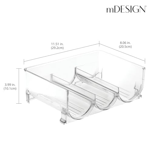 Plastic Free-Standing Stackable 3 Bottle Storage Holder Rack - Water, Wine, and Drink Organizer Shelf for Kitchen Countertop, Cabinet, Pantry, Fridge, Freezer, 4 Pack - Clear - view 4