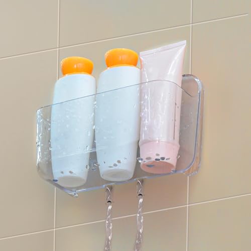2-Pack Cabinet Door Organizer, Self Adhesive Bathroom Shelves, Clear - view 2