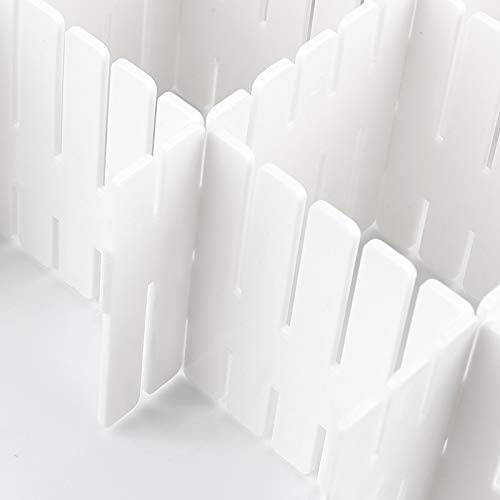 60 PCS 12.6 x 2.76 Inch White Drawer Dividers, Adjustable Premium Plastic Drawer Divider Organizers for Makeup Drawers Desktop Kitchen Drawer Organizers and Storage - view 3