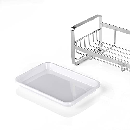 Kitchen Sponge Holder, 304 Stainless Steel Sink Caddy, Silver - view 5