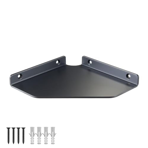 Corner Shelf Wall Mounted, Black Corner Shelf, Shower Shelf, Floating Corner Shelf – 3mm Aluminum Matte, for Bathroom Kitchen Living Room, 6 Inch Holds Phone, Plants, Speaker