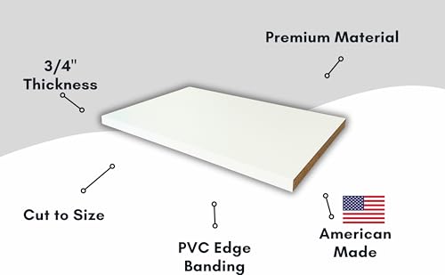 Customized White Shelves Cut to Order 3/4" - Cabinet Shelf Custom Size Shelf - Melamine Shelves Cut to Order 3/4" - Cabinet Replacement Shelves (White) - view 3