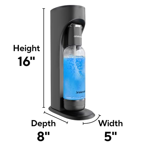 OmniFizz Sparkling Water Maker & Soda Streaming Machine | Carbonates Any Drink | SPECIAL BUNDLE | Includes 60L CO2 Cartridge + Two BPA-Free Bottles (Matte Black) - view 3