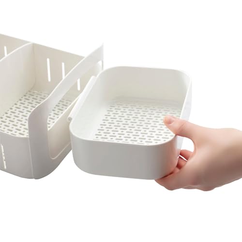 RollOut Caddy Rolling Storage Bin with 2 Adjustable Dividers and Removable Basket for Kitchen and Bathroom Under Sink Organization, 8" Wide - view 6