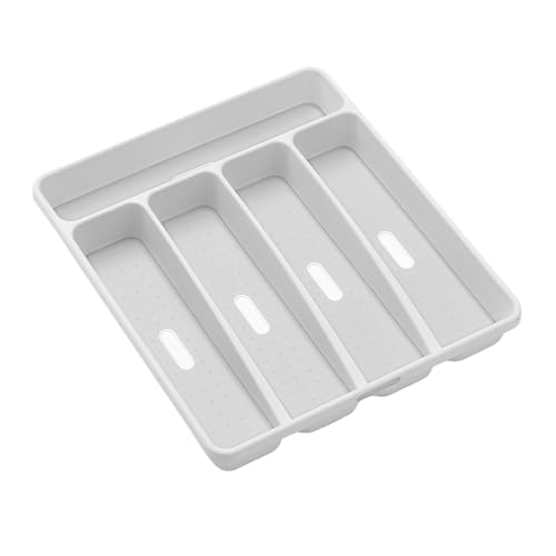 Classic 5 Compartment Silverware Tray, White