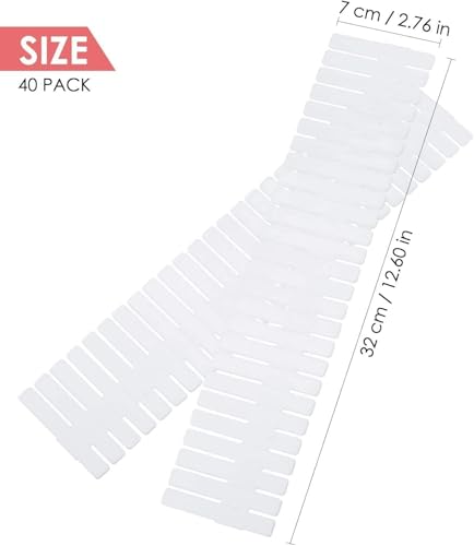 40Pcs Drawer Dividers, Adjustable Drawer Organizer for Socks, Underwear, Makeup, Can Help Tidy Kitchen, Bedroom, Dresser White - view 2