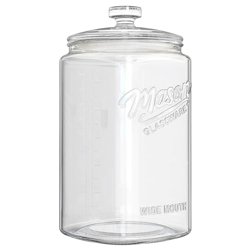 1.5 Gallon Glass Cookie Jar with Airtight Lid, Large Glass Jar