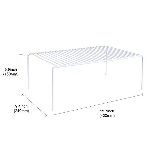 Large (15.7 x 9. 4 Inch) Cabinet Storage Shelf Rack, Rustproof Kitchen Counter and Cabinet Shelf, Storage Rack Organizer for Kitchen, Fridge, Cabinet, Bathroom, Set of 2 - view 3