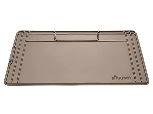 SinkMat – Waterproof Under Sink Liner Mat for Kitchen Bathroom – 34” x 22” Inches - Durable, Flexible Tray – Home undersink Organizer Must Haves, Tan
