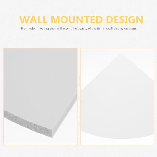 3pcs White Wood Wall Corner Shelf Triangle Fan Shaped Rack - view 4