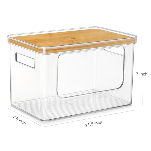 Stackable Storage with Bamboo Top for Laundry Room Organization, Extra Large Trash Bag/Garbage Bag Dispenser, Under Sink Organizer, Pantry Organizers - view 6