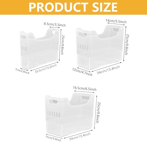 6 Pcs Plastic Freezer Organizer Bins, Clear Refrigerator Baskets - view 2