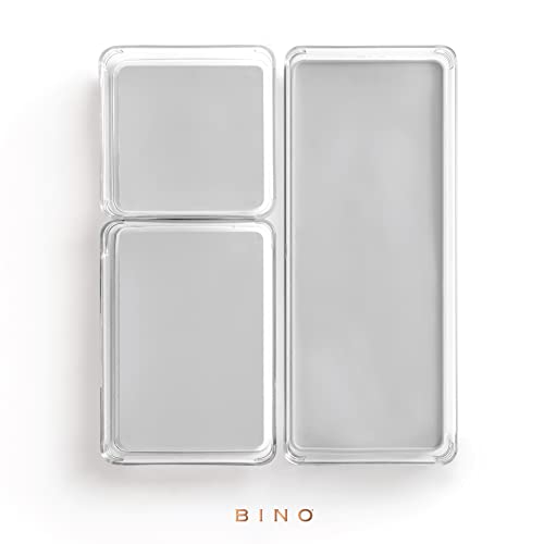 3-Piece Drawer Organizer Bin Set - Grey, Large | THE MODULAR+ | Multi-Purpose Storage | Soft-Grip Lining and Non-Slip Rubber Feet | Durable | BPA-Free | Desk Drawer Organizer | Vanity Organizer - view 5