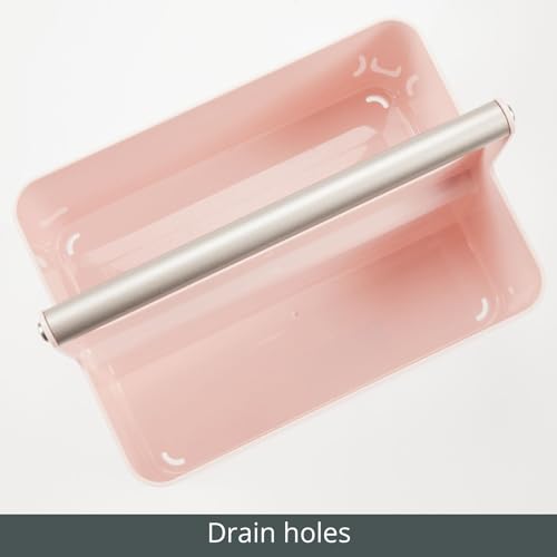 Under Sink Storage – Plastic and Metal Bathroom Caddy for Shampoo and Soaps – Portable Cosmetics Storage Organiser – Blush/Satin - view 5