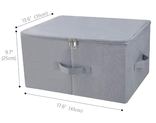 17.6 X 13.6 X 9.7",Folding Closet Clothes Storage Boxes with Zip Lid, 2 PCS - view 2