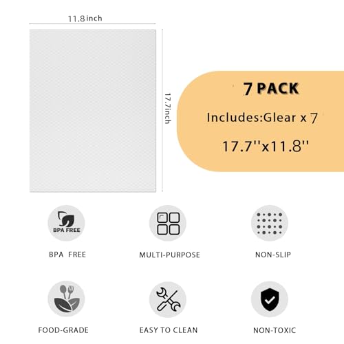 7PCS Shelf Mats Refrigerator Liners Washable Refrigerator Pads Fridge Mats Drawer Placemats Home Kitchen Gadgets Accessories Organization for Top Freezer(White) - view 2