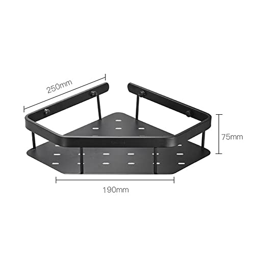 Black Brass Corner Shower Caddy Wall Mounted Bathroom Shelf Organizer Stylish Cosmetics and Kitchen Storage Solution - view 3