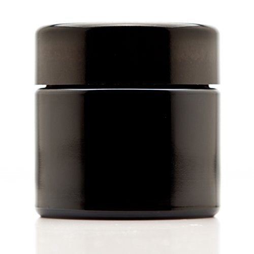 Classic Black Glass Jar 100ml, Ultraviolet Airtight 3.3 fl oz