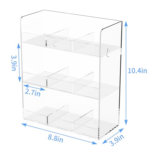 Acrylic Tea Bag Organizer, 3 Layers Tea Bag Holder for Tea Packets, No Assembly Required, Wall Mount Display Tea Caddy for Countertop or Cabinet, 9 Slots, Clear - view 4