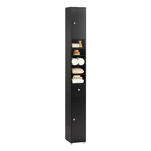 Narrow Bathroom Storage Cabinet, 7.8 x 7.8 x 70.8 in, Black