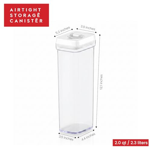 Pasta Storage Containers for Pantry - Set of 2 White Airtight Spaghetti Container Storage - Ideal for Spaghetti & Noodles, Kitchen Pantry Organization and Storage, Keeps Food Fresh - view 4