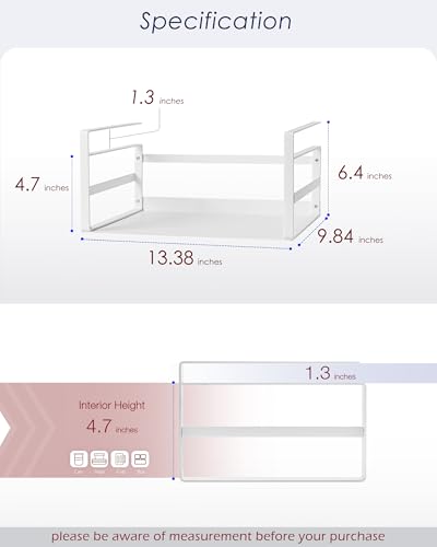 Under Shelf Basket 2 Pack, Cabinet Storage Organizer, 13.4" White - view 2