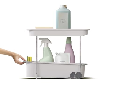 CupboardStore 2-Tier Easy-Access Wheeled Storage Caddy – Under-Sink Kitchen Organizer, Made from Recycled Plastic - view 2