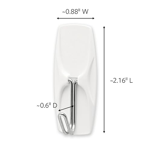 Medium Wire Toggle Hooks, 35 Hooks and 40 Strips, Damage-Free Hanging Wallhooks with Adhesive Strips, No Tools Adhesive for Hanging, Holds up to 2 lb (Pack of 4) - view 2