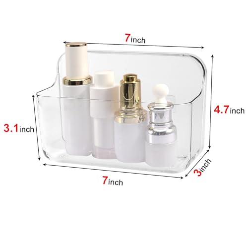 2-Pack Cabinet Door Organizer, Self Adhesive Bathroom Shelves, Clear - view 3