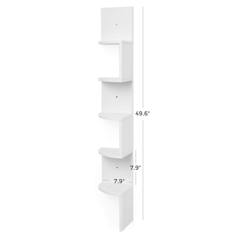 Corner Shelf Wall Mount, 5-Tier Floating Corner Bookshelf - view 3
