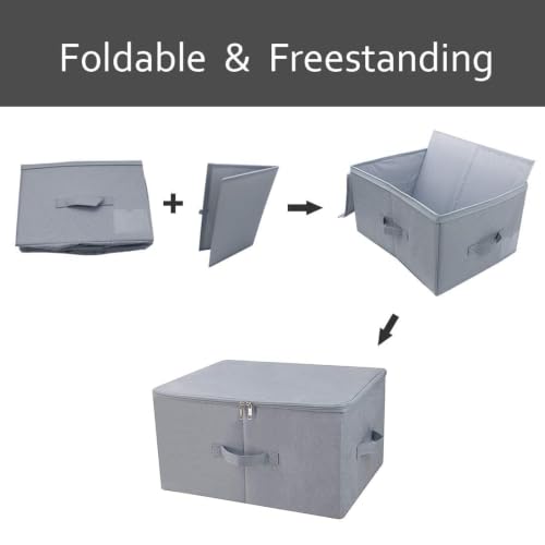 17.6 X 13.6 X 9.7",Folding Closet Clothes Storage Boxes with Zip Lid, 2 PCS - view 5