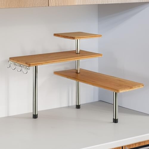 Well Home - Bamboo Corner Shelf for Kitchen, Compact and Elegant, 45 x 43 x 38.5 cm - view 2