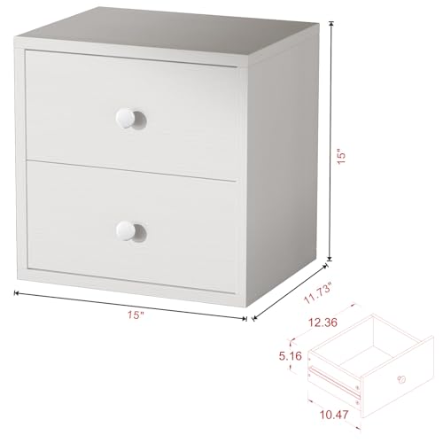 Magic DIY Cube Storage Organizer Stackable Cubes for Home Books Clothes Toy-Modular Cubby Storage System-Office Cubical-Bookcase Closet (Pure White-Washed, Drawer Cube) - view 3