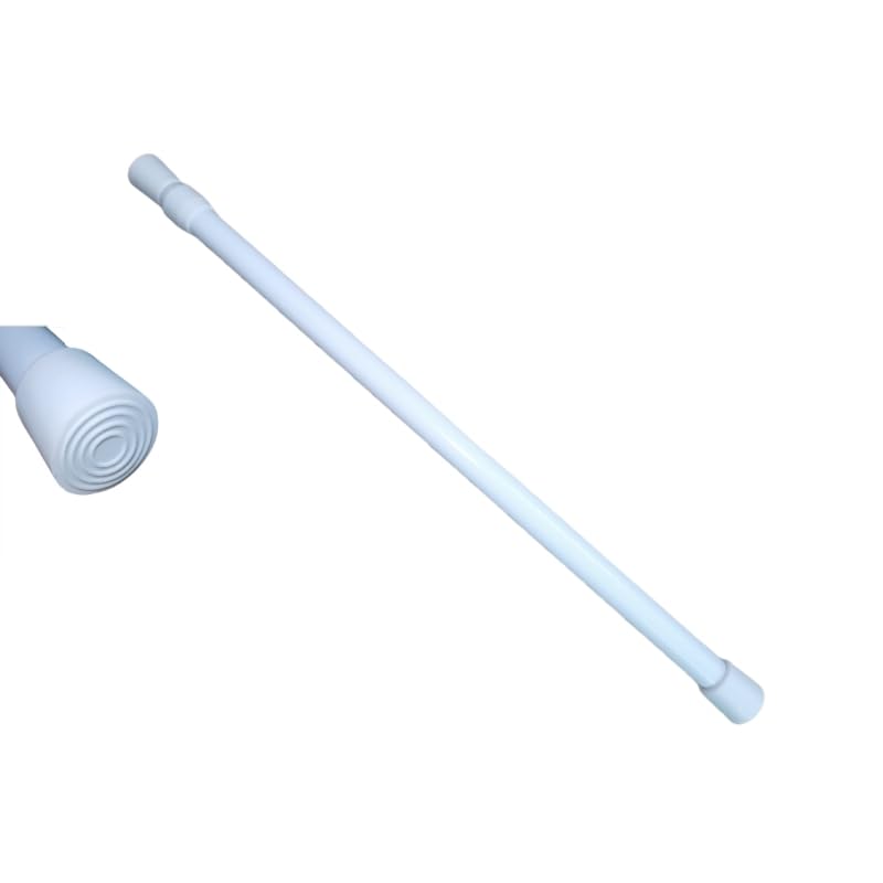 Adjustable Tension Rod 40-70cm - White | No Drill Shower Curtain Rod & Closet Organizer | Heavy Duty Spring-Loaded Rod for Bathroom, Kitchen, Shelving -1pcs