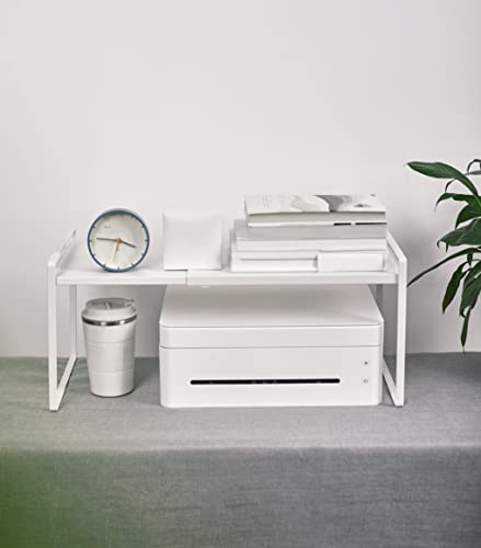 Expandable Shelf for Cabinets, Cabinet Shelf Riser, 8.6" White - view 2
