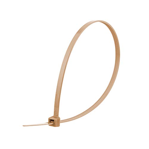 7" Nylon Cable Zip Ties Self-Locking Adjustable Plastic Ties - Brown (100 Pack) - view 2