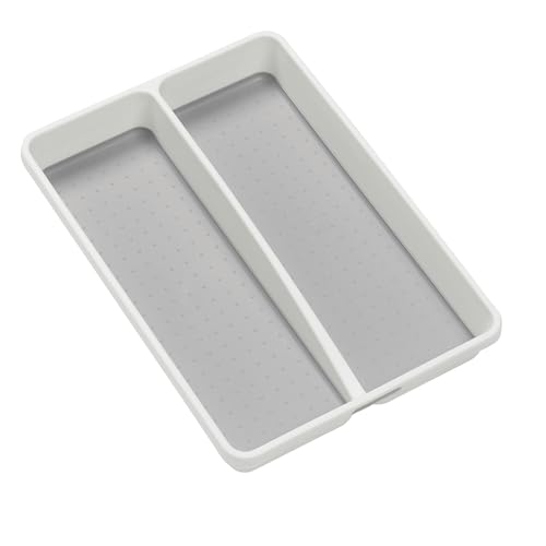 Classic 2 Compartment Compact Utensil Tray, White