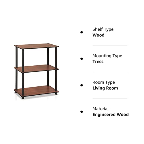 Turn-N-Tube Corner Display Rack and 3-Tier Compact Shelf Unit, Dark Cherry/Black - view 3