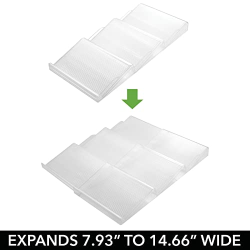 Expandable Plastic Deluxe Spice Rack, Drawer Organizer for Kitchen Cabinet Drawers, 3 Tier Slanted for Spice Jars, Food Seasoning Bottle Storage, Ligne Collection - Clear - view 3