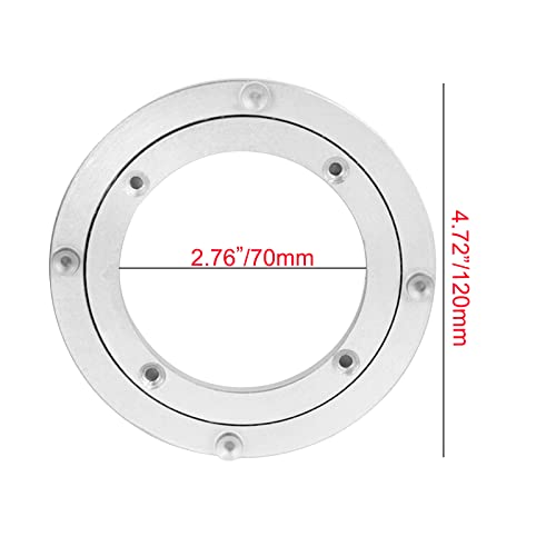 Aluminium Alloy Turntable Bearing, Heavy Duty Swivel Turntable Lazy Susan Rotating Bearing Turntable Round Dining Table Smooth Swivel Plate Hardware, 4" - view 2