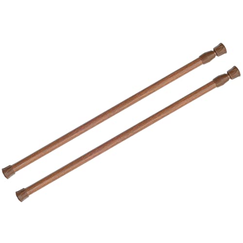 2 Pack Spring Tension Curtain Rod for Window 28 to 48 Inch, Oak