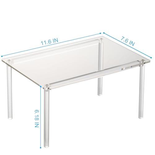 1 Pack Acrylic Cabinet Organizer, Kitchen Countertop Counter Organizer, Clear Spice Rack, Shelf Risers Cabinets for Bathroom, Desk, Dresser Cupboard Organizers and Storage - view 5