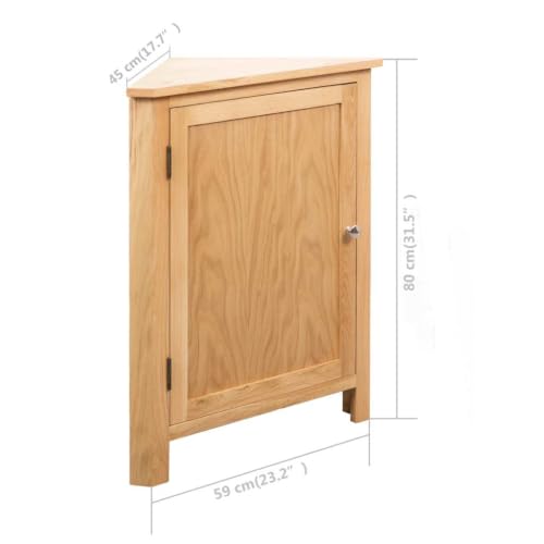 Corner Cabinet 23.2"x17.7"x31.5" Solid Oak Wood - view 2