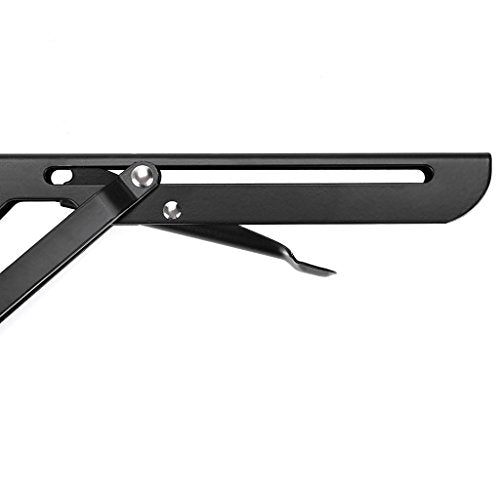 Sturdy Folding Shelf Brackets - Heavy Duty Metal Triangle Table Bench Folding Shelf Bracket 10 Inch, 2 Pcs Folding Shelf Hinge Wall Mounted, Max Load 132lb (Black) - view 6
