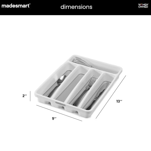 Classic 5 Compartment Compact Silverware Tray, White - view 6
