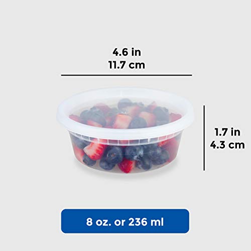 50-Set 8 oz and 36-Set 16 oz Food Storage Containers Bundle | 86 BPA-Free Plastic Deli Containers with Lids | Leakproof | Microwave/Dishwasher Safe - view 3